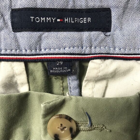 Tommy Hilfiger Chino Shorts Womens 29 Green Mid Rise Preppy Casual Stretch EUC! - Picture 2 of 10